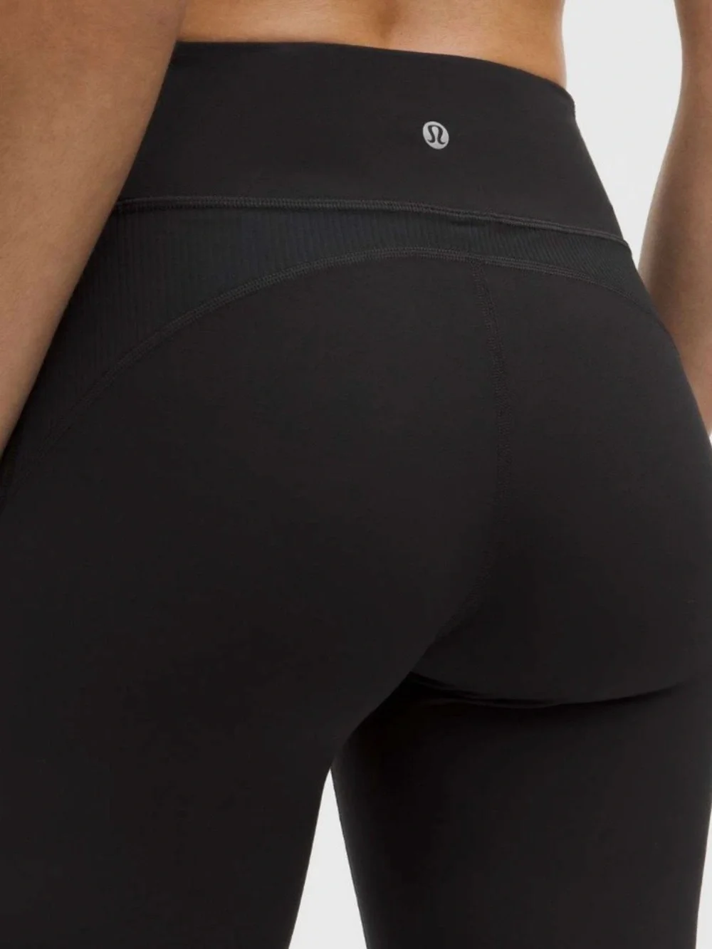 Lululemon Groove High-Rise Ribbed Panel Tight 28” Black Nulu Leggings Size 8